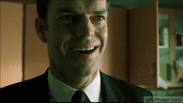 Agent Smith laughing.