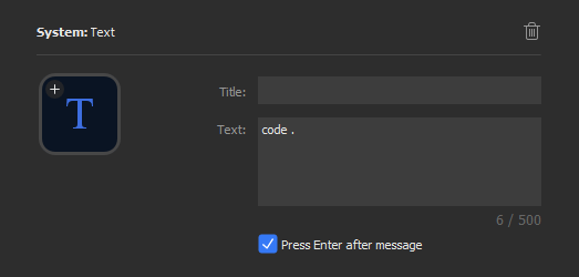Stream Deck software command to open Visual Studio Code for us automatically.